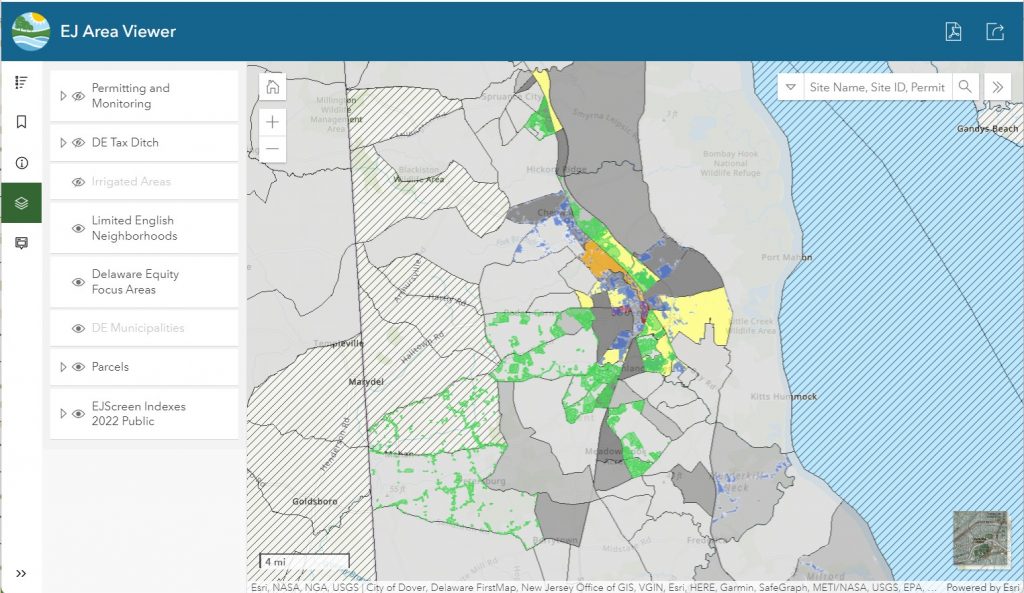 A screenshot showing an online mapping tool.